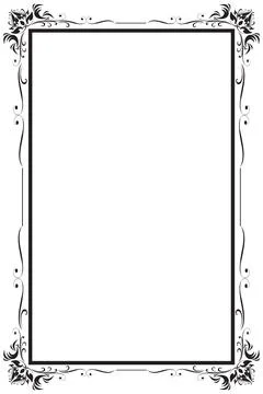 Decorative frame and borders, Black frame, Thai pattern, Vector illustration. Stock Illustration