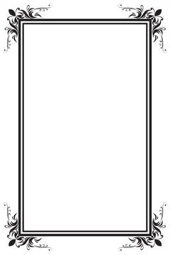 Decorative frame and borders, Black frame, Thai pattern, Vector illustration. Stock Illustration