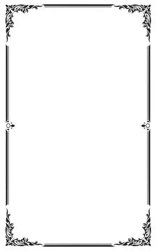 Decorative frame and borders, Black frame, Thai pattern, Vector illustration. Stock Illustration
