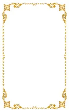 Decorative frame and borders, Golden frame, Thai pattern, Vector illustration 스톡 일러스트