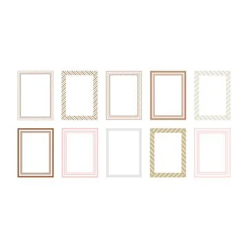 Decorative Frame Border Dataset  Textured, Striped, Layered Rectangle Frame.. Иллюстрация