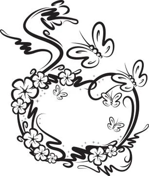 Decorative frame with butterflies. Stock Illustration
