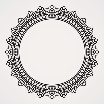 Decorative frame circular pattern mandala. suitable for henna, tattoos, pho.. Stock Illustration