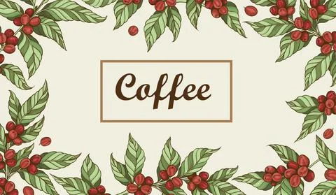 Decorative frame with coffee beans Stock Illustration