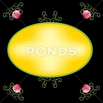 Decorative frame with colour and pattern Stock Illustration