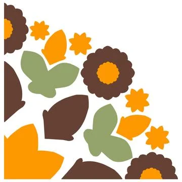 Decorative frame corner element with floral motif Stock Illustration