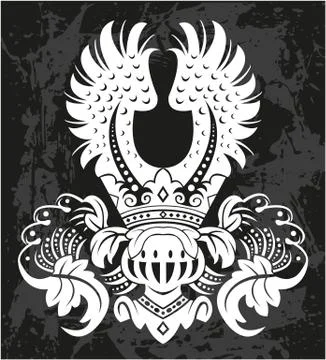 Decorative frame with crown and Helm Stock Illustration