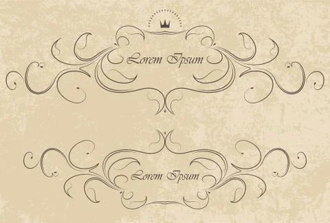 Decorative frame with crown Stock Illustration