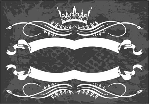 Decorative frame with crown Stock Illustration