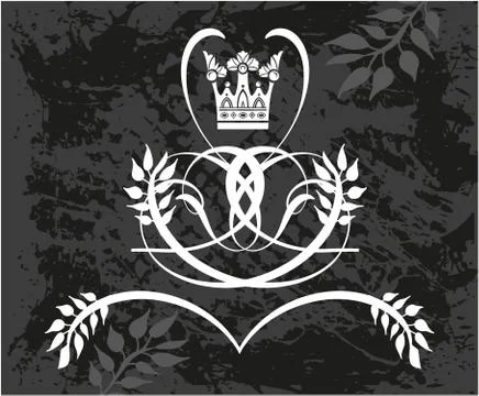 Decorative frame with crown Stock Illustration