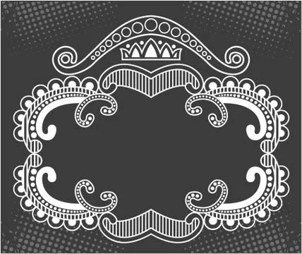 Decorative frame with crown Stock Illustration