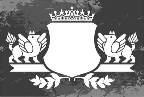 Decorative frame with crown Stock Illustration