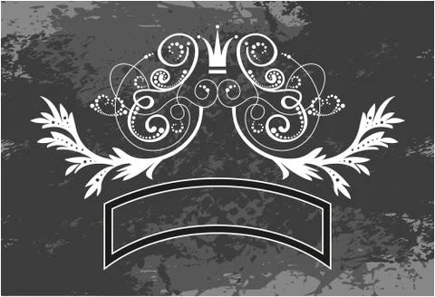 Decorative frame with crown Stock Illustration