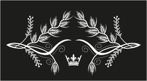 Decorative frame with crown Stock Illustration