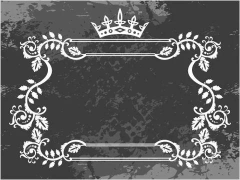 Decorative frame with crown Stock Illustration