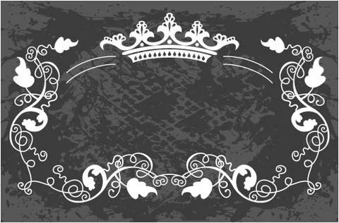 Decorative frame with crown Illustrazione stock