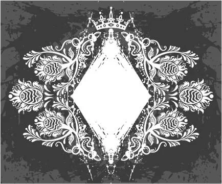 Decorative frame with crown Stock Illustration