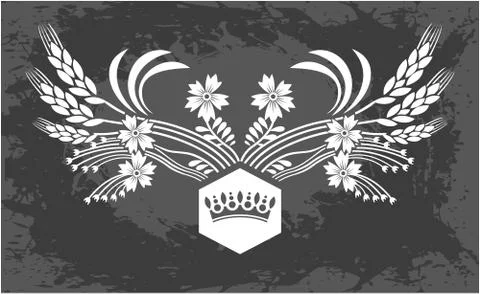 Decorative frame with crown Illustrazione stock