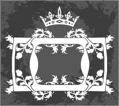 Decorative frame with crown Stock Illustration