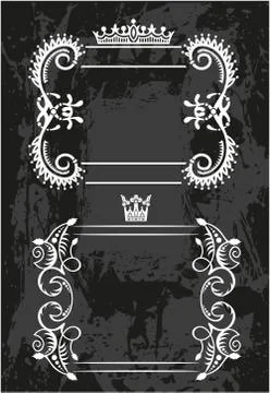 Decorative frame with crown Stock Illustration