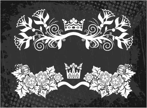 Decorative frame with crown Stock Illustration