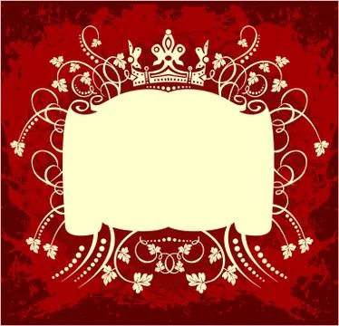 Decorative frame with crown Stockillustratie