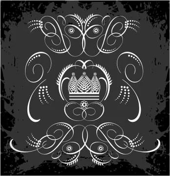 Decorative frame with crown Stock Illustration