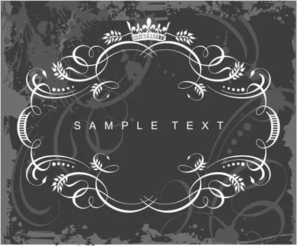 Decorative frame with crown Stock Illustration