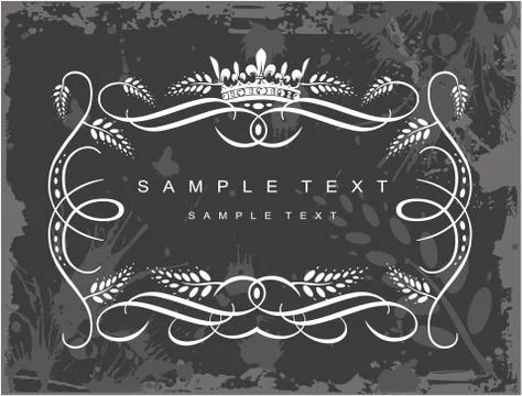 Decorative frame with crown Stock Illustration