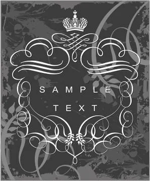 Decorative frame with crown Stock Illustration