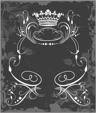 Decorative frame with crown Stockillustratie