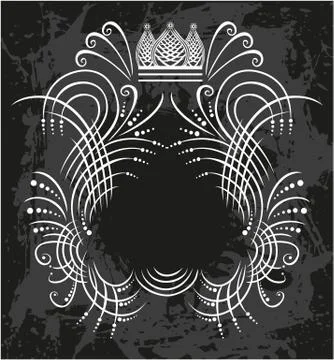 Decorative frame with crown Stockillustratie