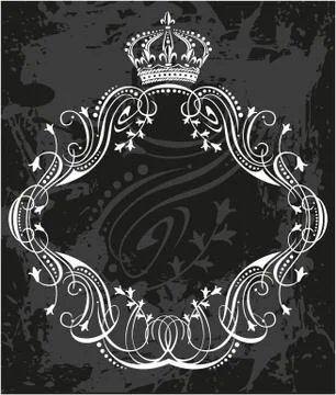Decorative frame with crown Stock Illustration