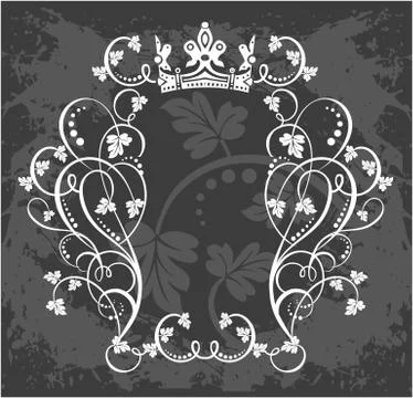 Decorative frame with crown Stock Illustration