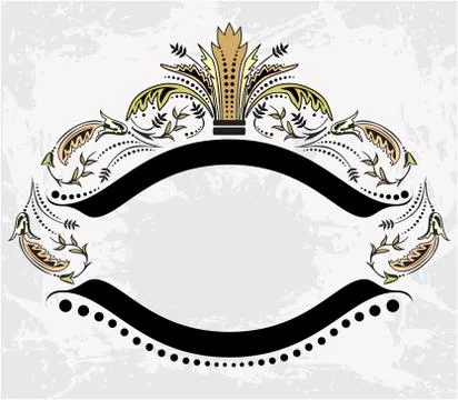 Decorative frame with crown Stock Illustration