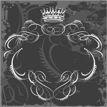 Decorative frame with crown Stock Illustration