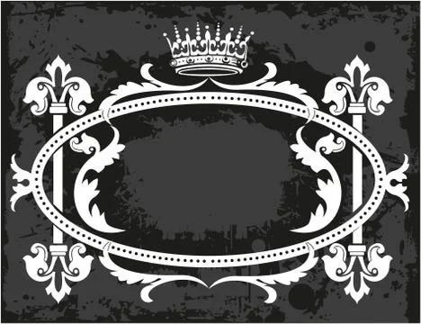 Decorative frame with crown Stock Illustration