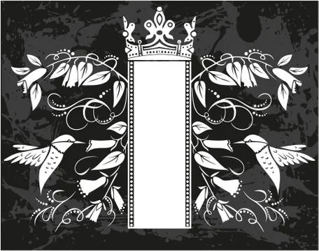 Decorative frame with crown Stock Illustration