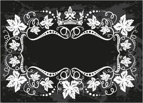 Decorative frame with crown Stock Illustration