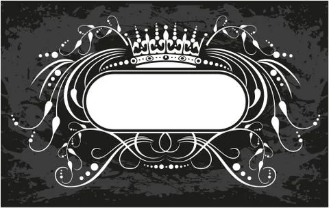 Decorative frame with crown Stock Illustration