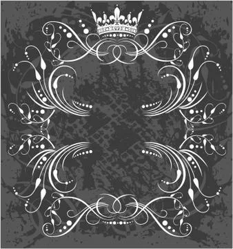 Decorative frame with crown Stock Illustration