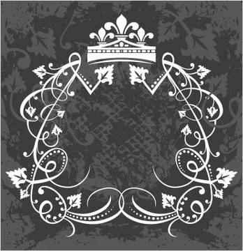 Decorative frame with crown Stock Illustration