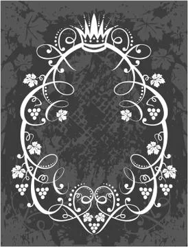 Decorative frame with crown Stock Illustration