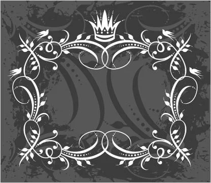 Decorative frame with crown Stock Illustration