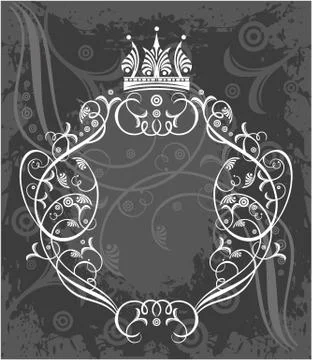 Decorative frame with crown Stock Illustration