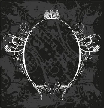 Decorative frame with crown Stock Illustration