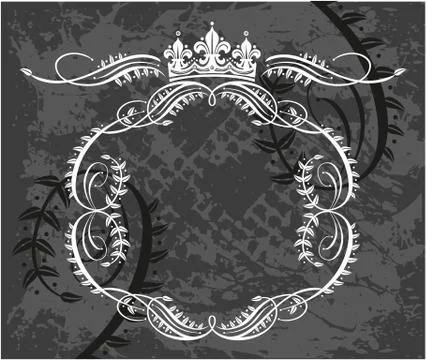 Decorative frame with crown Stock Illustration