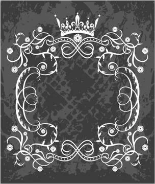 Decorative frame with crown Stockillustratie
