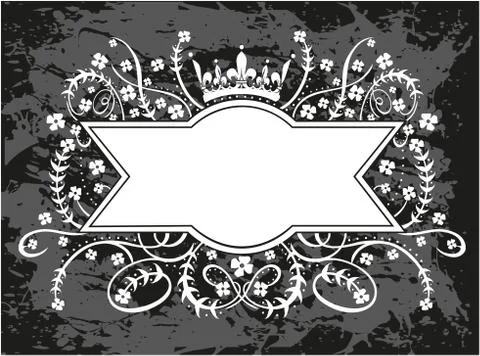 Decorative frame with crown Stock Illustration