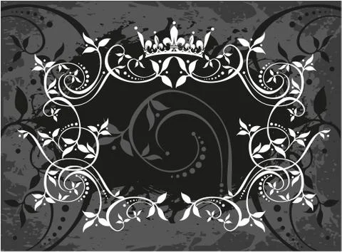 Decorative frame with crown Stock Illustration
